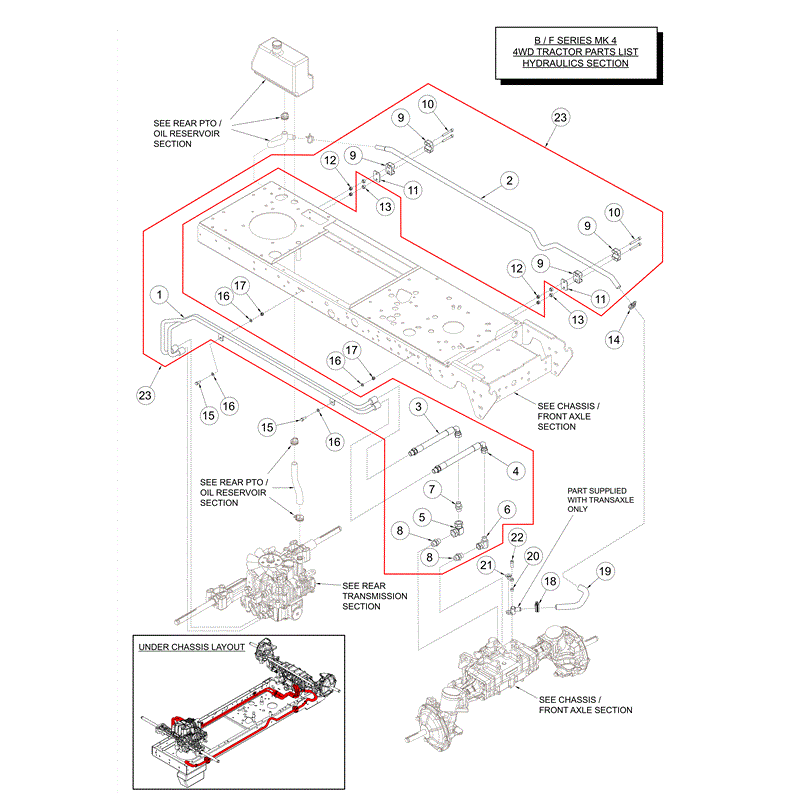 Westwood F Series 2014 Lawn Tractors (2014) Parts Diagram, Hydraulics