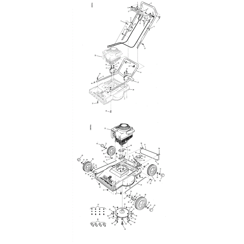 Hayterette Lawnmower (005N001001-005N099999) Parts Diagram, Page 1
