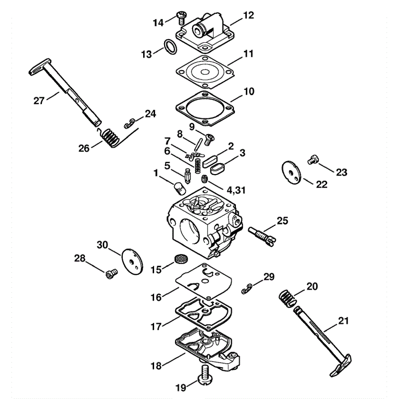 Stihl MS 170 Chainsaw (MS170D) Parts Diagram, Carburetor C1Q-S57A