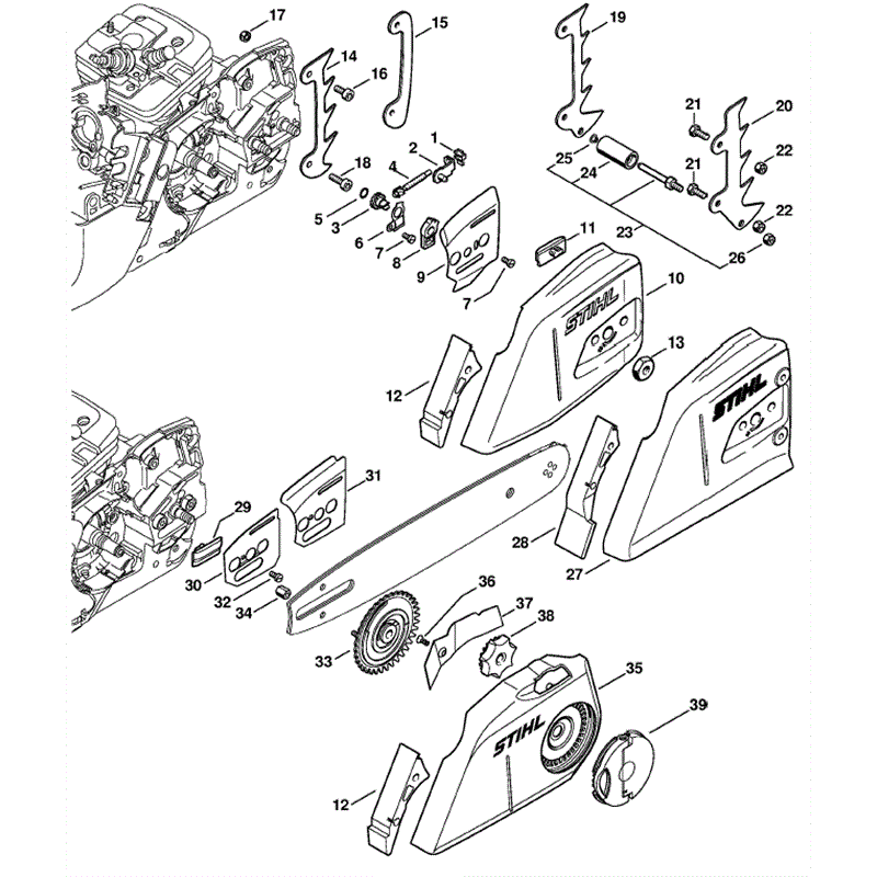 Stihl MS 361 Chainsaw (MS361 RZ) Parts Diagram, Chain tensioner
