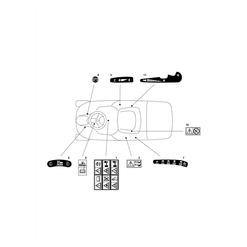 Castel / Twincut / Lawnking XE70VD (2009) Parts Diagram, Labels