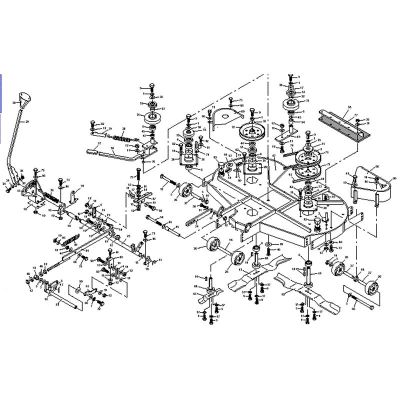 1996 T & 1000 SERIES WESTWOOD TRACTORS (1996) Parts Diagram, 48" (122cm) Contra-Rotating Cutter Deck -ACC100006-00