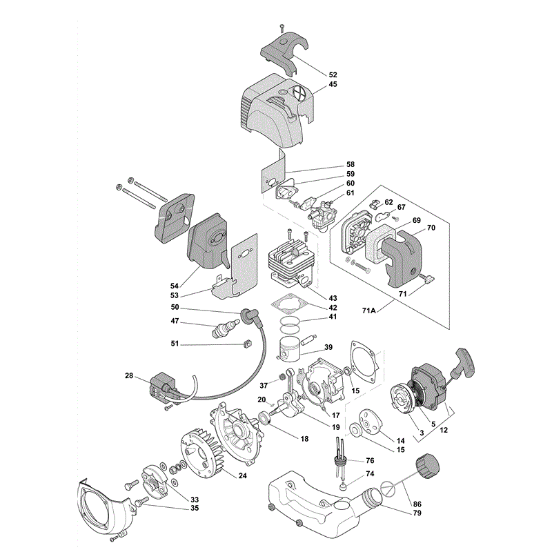 Mountfield BJ 335D Petrol Brushcutter [285321003/MO9] (2009) Parts Diagram, Page 1