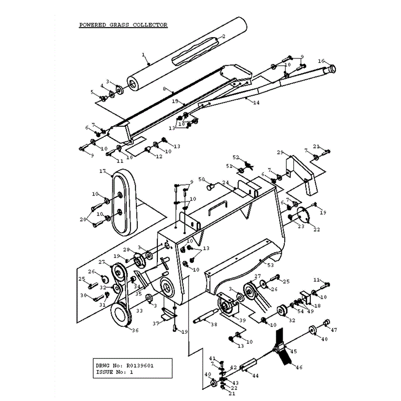 Countax Rider 1995 - 1996 (1995 - 1996) Parts Diagram, powered grass collector body