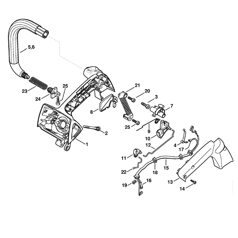 Stihl MS 192 Chainsaw (MS192T) Parts Diagram, Handle Housing