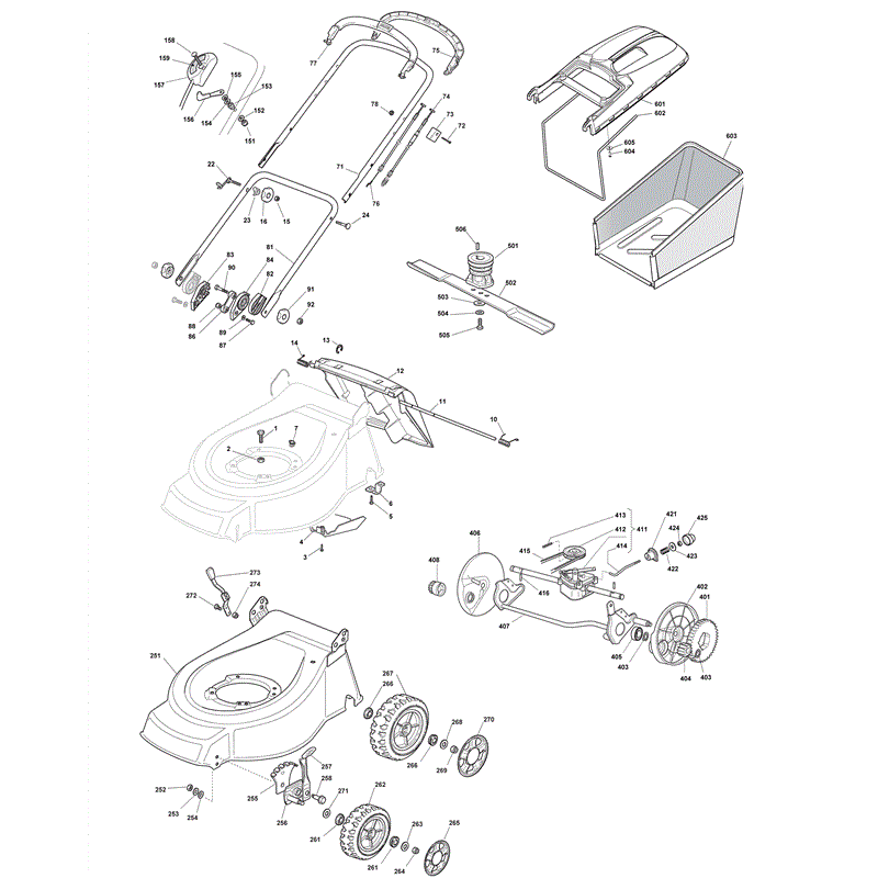 Mountfield 5330PD  Petrol Rotary Mower (2008) Parts Diagram, Page 1