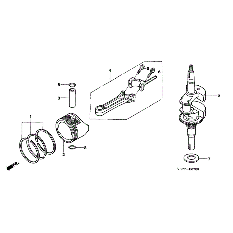 Honda HRX 426 QX Lawnmower (HRX426C-QXE-MATF) Parts Diagram, CRANKSHAFT-CONNECTING ROD