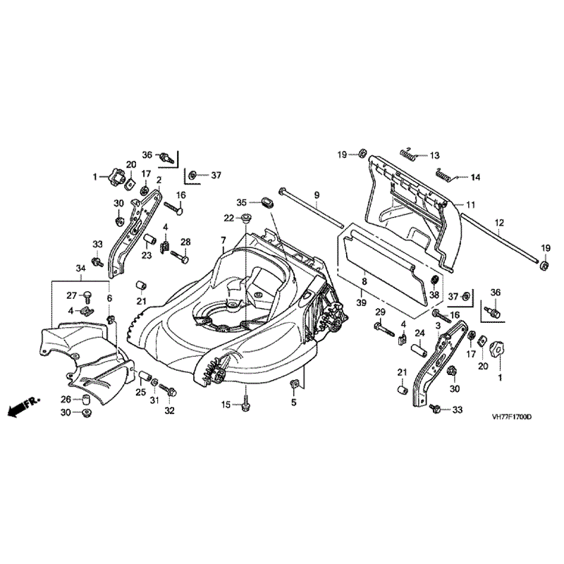 Honda HRX537 HXE (HRX537C1-HXE-MAGA) Parts Diagram, CUTTER DECK