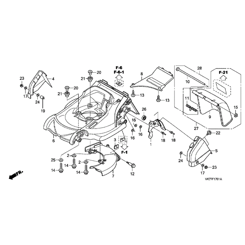 Honda HRX 476 SX (HRX476C-SXE-MASF) Parts Diagram, CUTTER HOUSING 