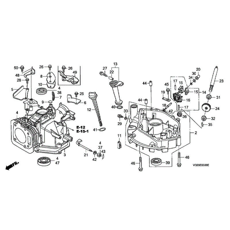 Honda HRH536 QXE (HRH536K4-QXE-MZBU) Parts Diagram, CYLINDER BARREL & OIL PAN 