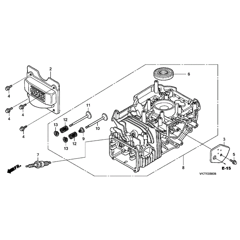 Honda HRX 476 HX Lawnmower (HRX476C-HXE-MASF) Parts Diagram, CYLINDER BARREL