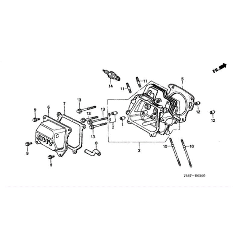 Honda F720 Large Tiller (with tines)  (F720-DAE1) Parts Diagram, CYLINDER HEAD