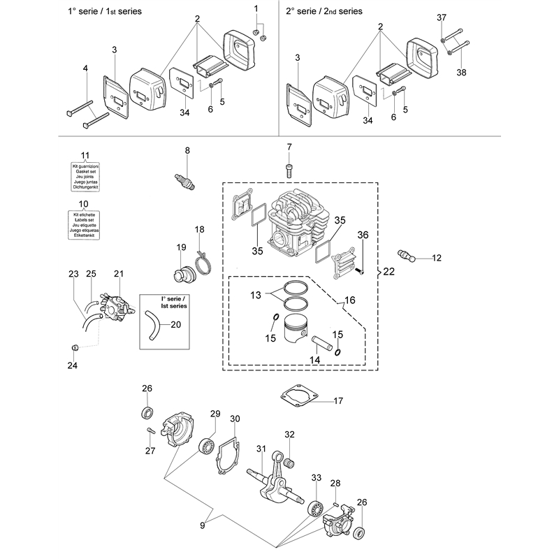 Oleo-Mac 952 (952) Parts Diagram, Engine