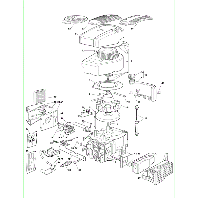 Mountfield M150 Series 150 Engine (2010) Parts Diagram, Page 1