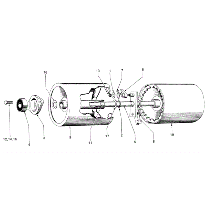 Hayter Ambassador Cylinder Lawnmower (73) Parts Diagram, Rear Roller Assembly