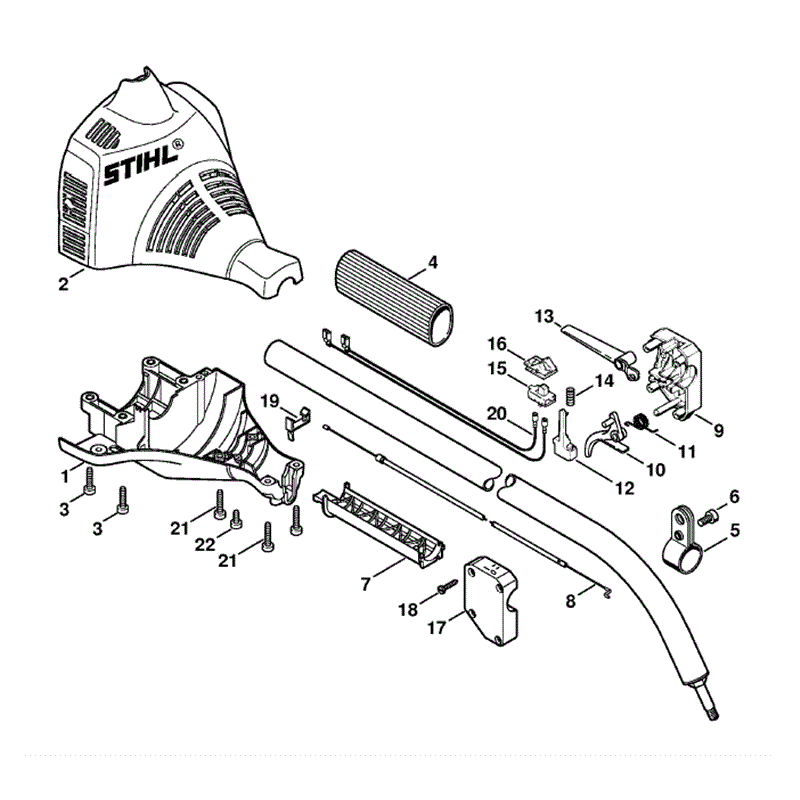 Stihl FS 46 Brushcutter (FS46-Z) Parts Diagram, Engine housing FS 46