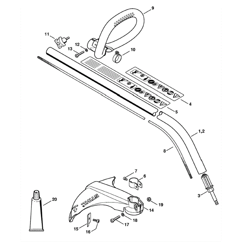 Stihl FS 40 Brushcutter (FS40C-EZ) Parts Diagram, Drive tube assembly, Loop handle