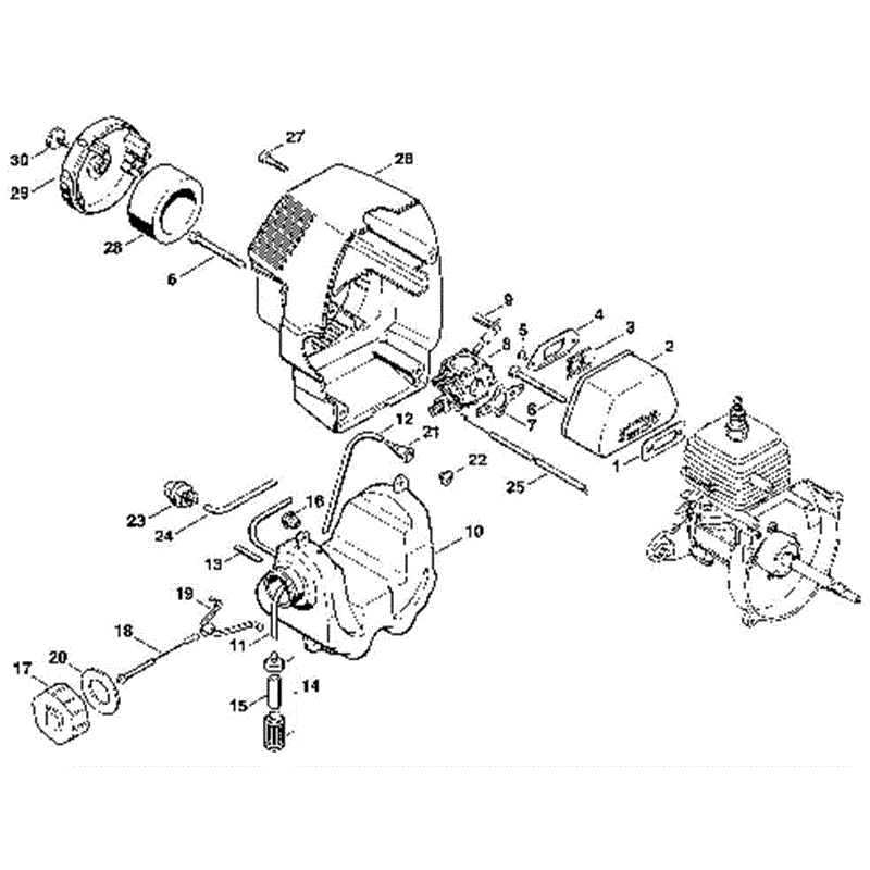 Stihl FS 36 Brushcutter (FS36) Parts Diagram, C-Muffler, Shroud