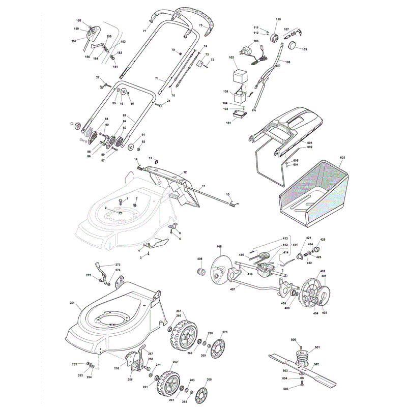 Mountfield 5310PD-ES  Petrol Rotary Mower (2008) Parts Diagram, Page 1