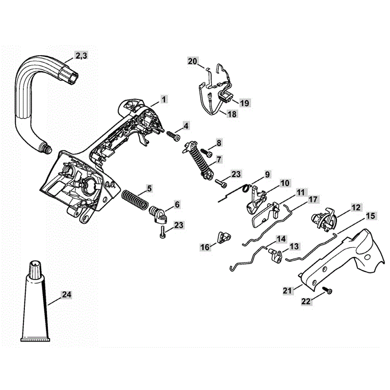 Stihl MS 201 T Chainsaw (MS201 T) Parts Diagram, Handle Housing and Handlebar