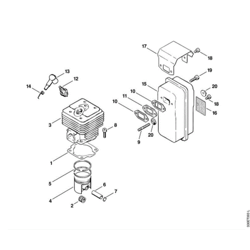 Stihl TS 350 Disc Cutter (TS350) Parts Diagram, B-Cylinder