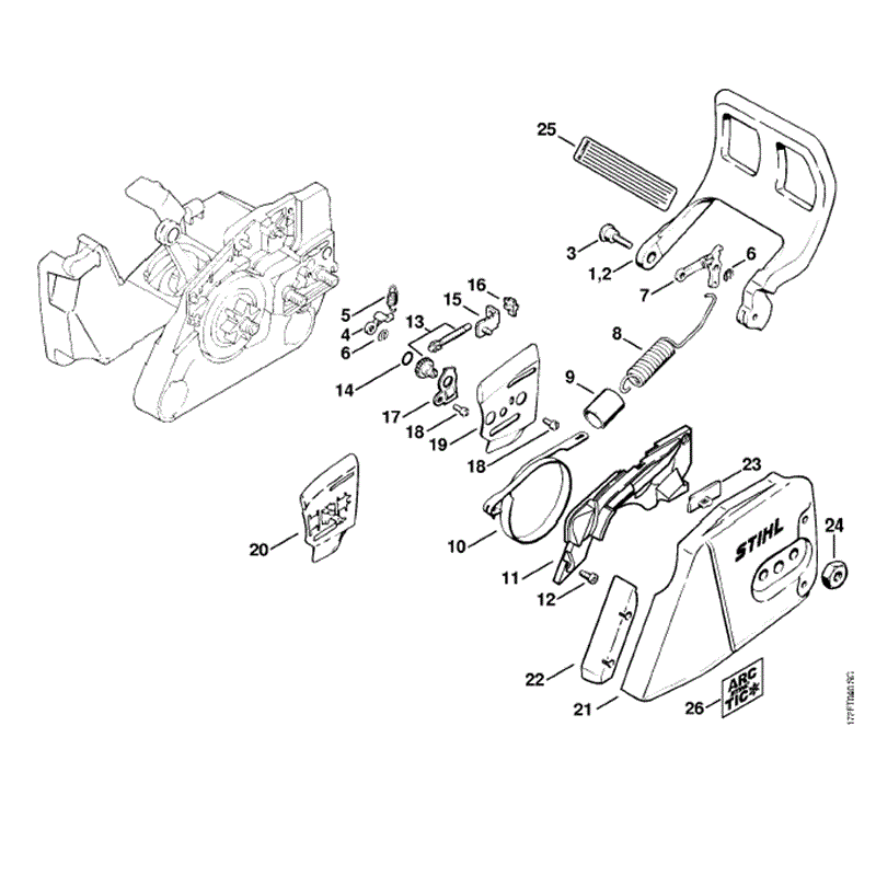 Stihl MS 260 Chainsaw (MS260 D) Parts Diagram, Chain Brake
