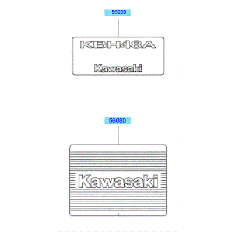 Kawasaki KBH48A  (HA048G-AS50) Parts Diagram, Labels