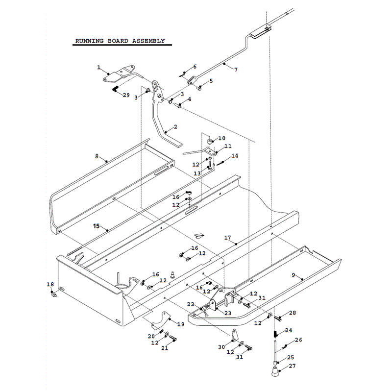 Countax K Series Lawn Tractor 1992-1994 (1992-1994) Parts Diagram, Running Board Assembly