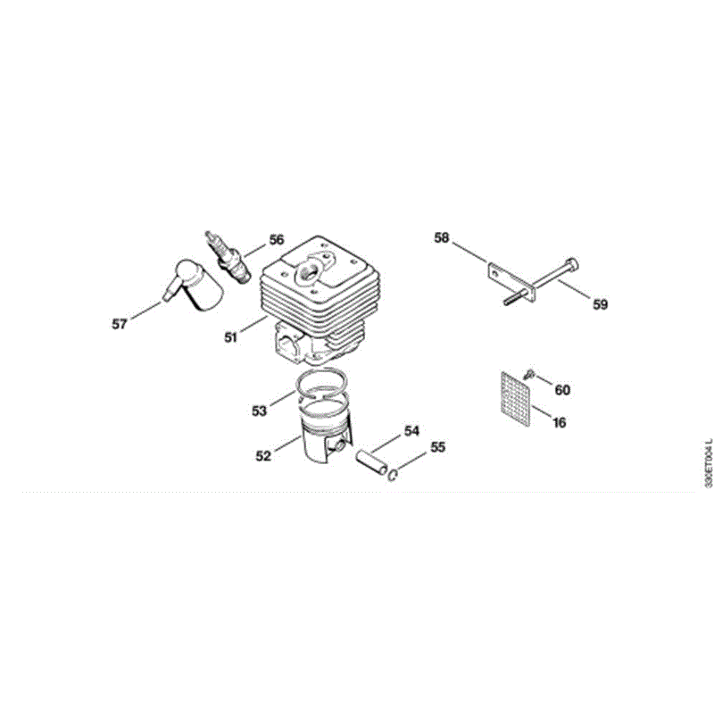 Stihl TS 350 Disc Cutter (TS350) Parts Diagram, B_-Cylinder