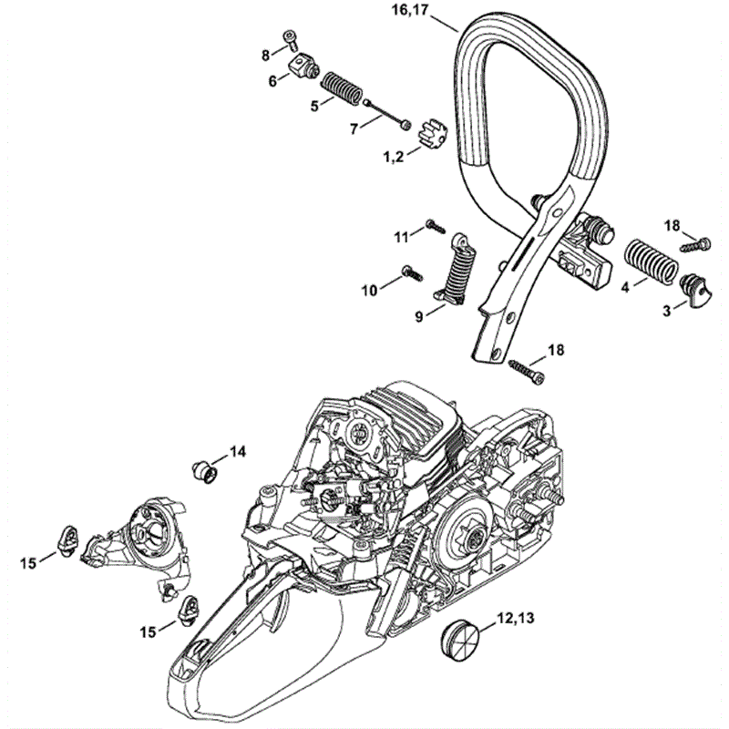 Stihl MS 271 Chainsaw (MS271) Parts Diagram, AV System