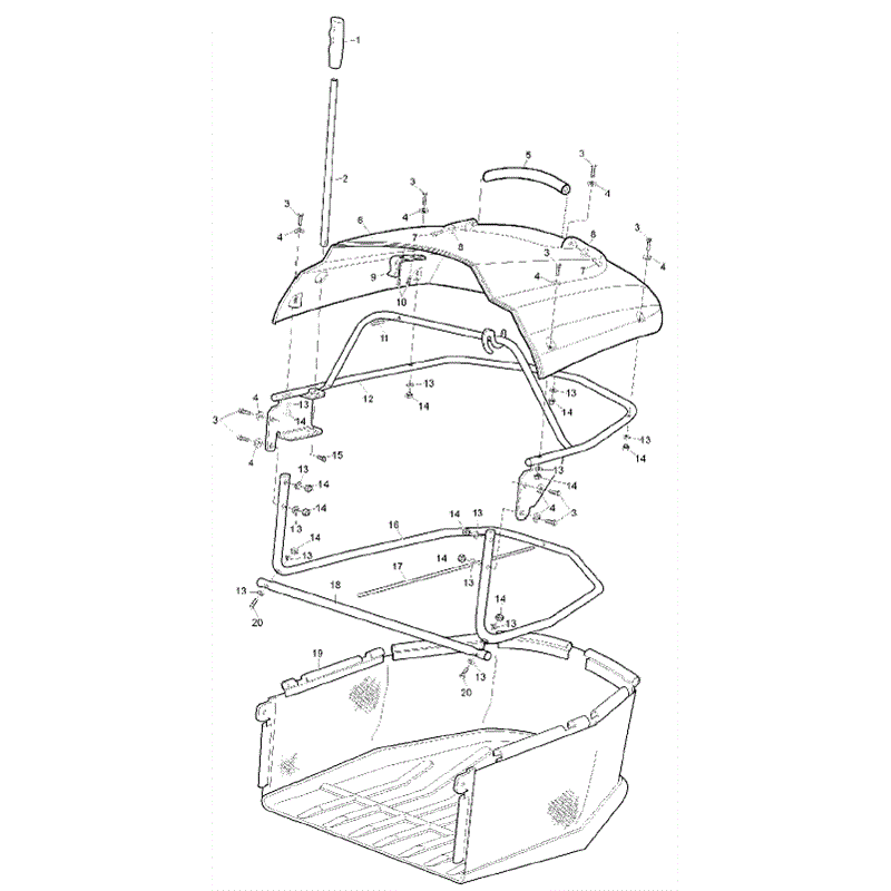 Hayter RS14/82 (14/32) (148A001001-148A001001) Parts Diagram, Grassbag Assembly