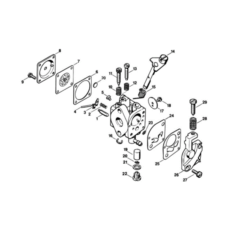 Stihl HS 60 Petrol Hedgetrimmer (HS60) Parts Diagram, K-Carburetor Teikei