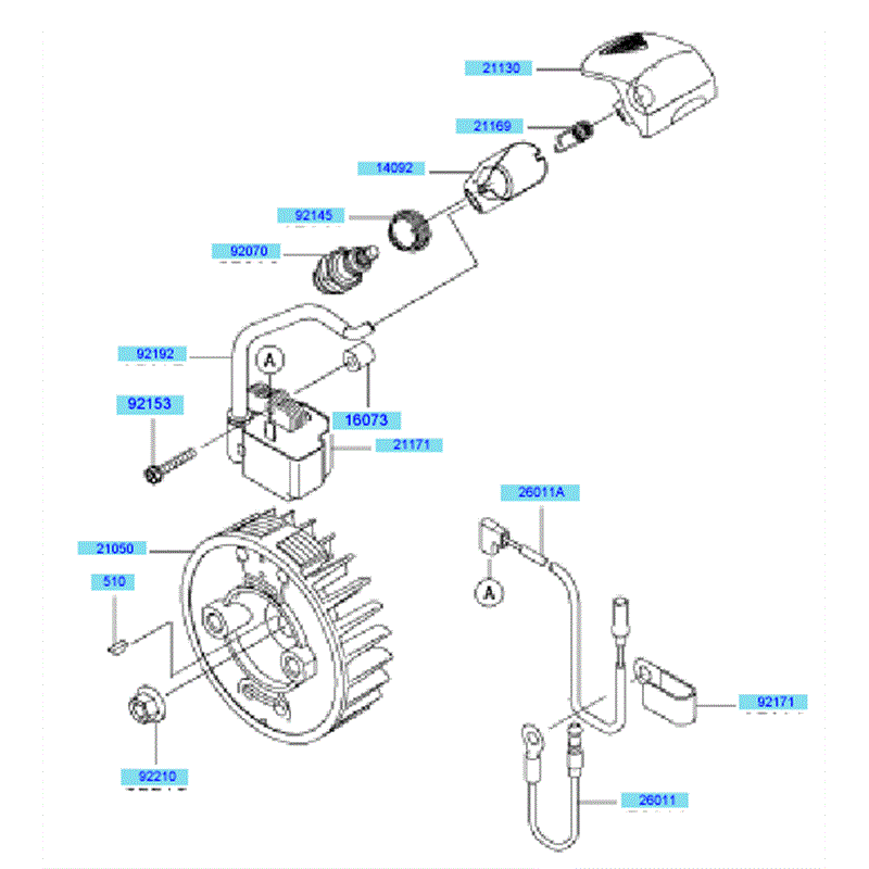 Kawasaki KBH45B (HA045D-AS50) Parts Diagram, Electric Equipment