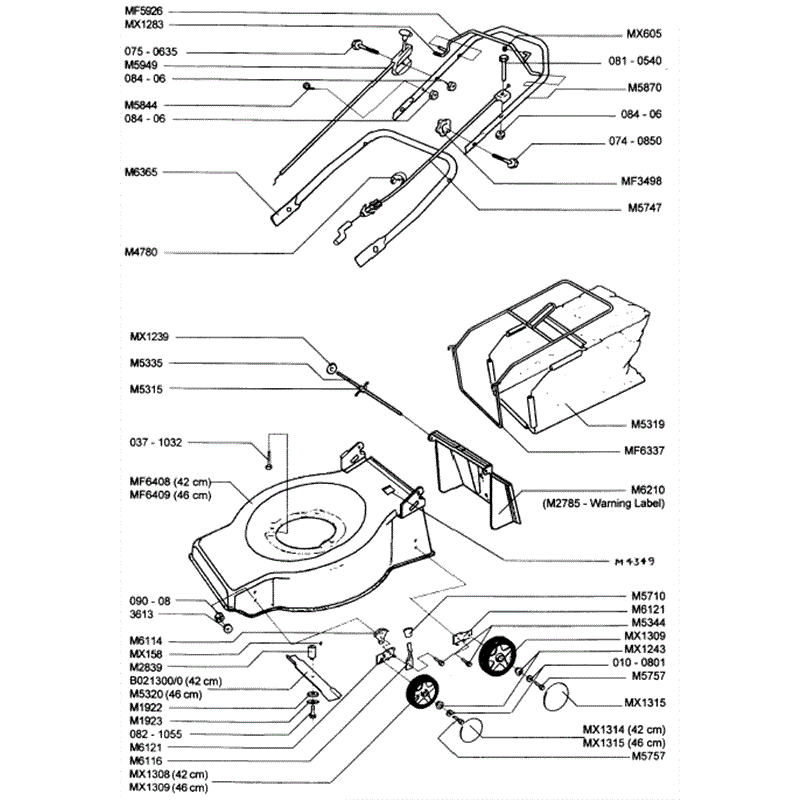 Mountfield Laser Delta (MP87101-301) Parts Diagram, Page 1
