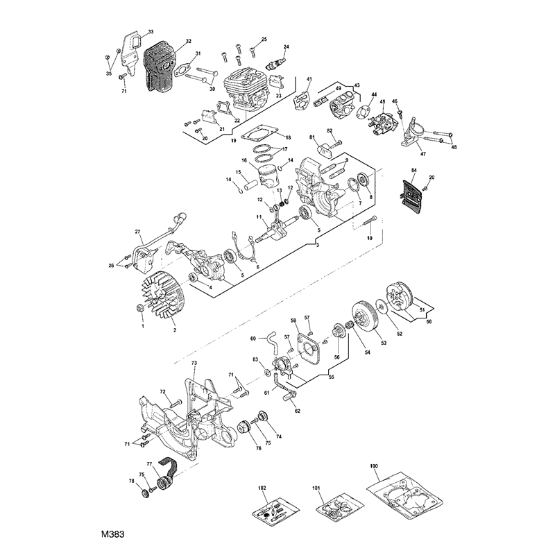 Mountfield MC 401 (224216003-M07 [2007]) Parts Diagram, Engine
