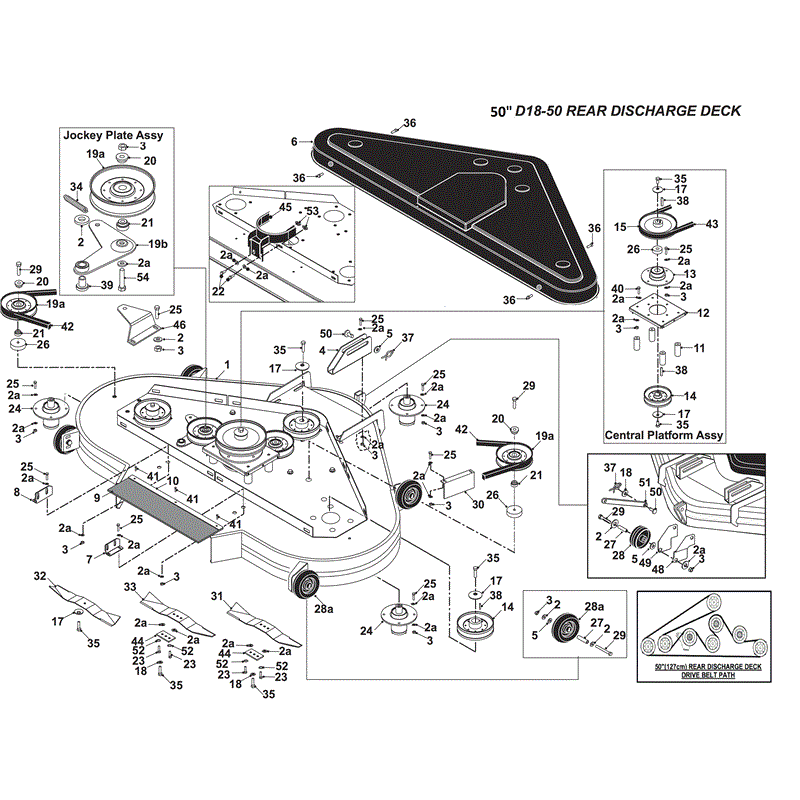 Countax D18-50 Lawn Tractor 2004 -  2006  (2004 - 2006) Parts Diagram, 50" REAR DISHARGE DECK