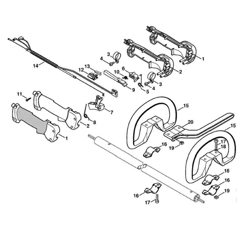 Stihl FS 90 Brushcutter (FS90-R) Parts Diagram, Handle