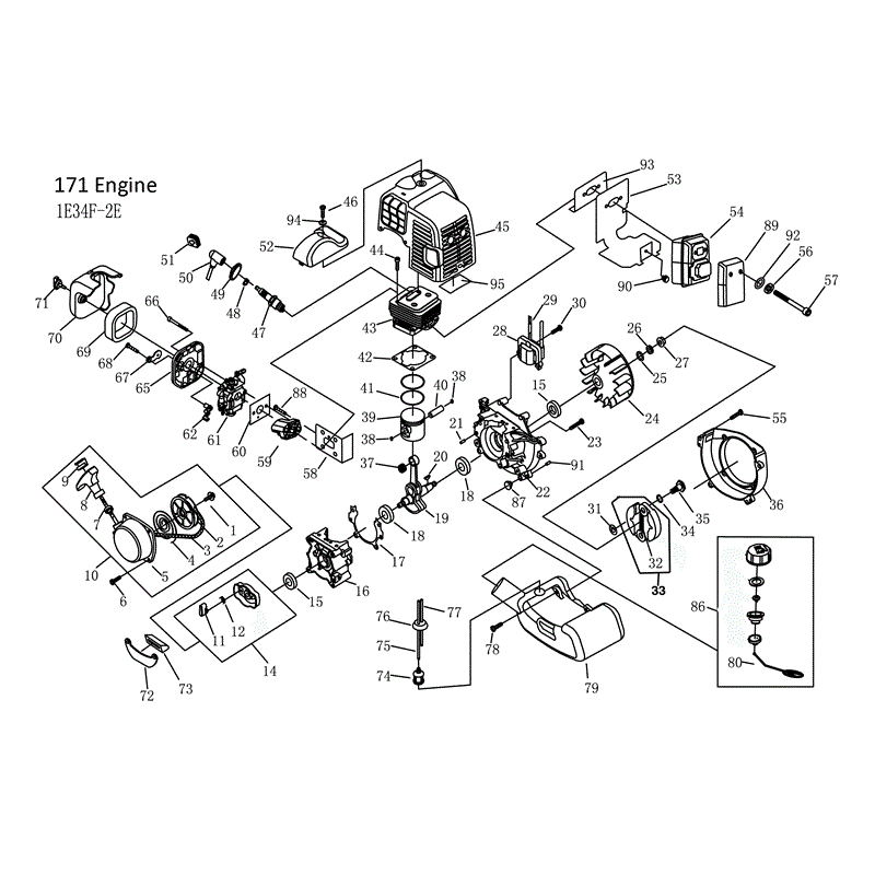 Mitox 171-MT (171-MT) Parts Diagram, Engine