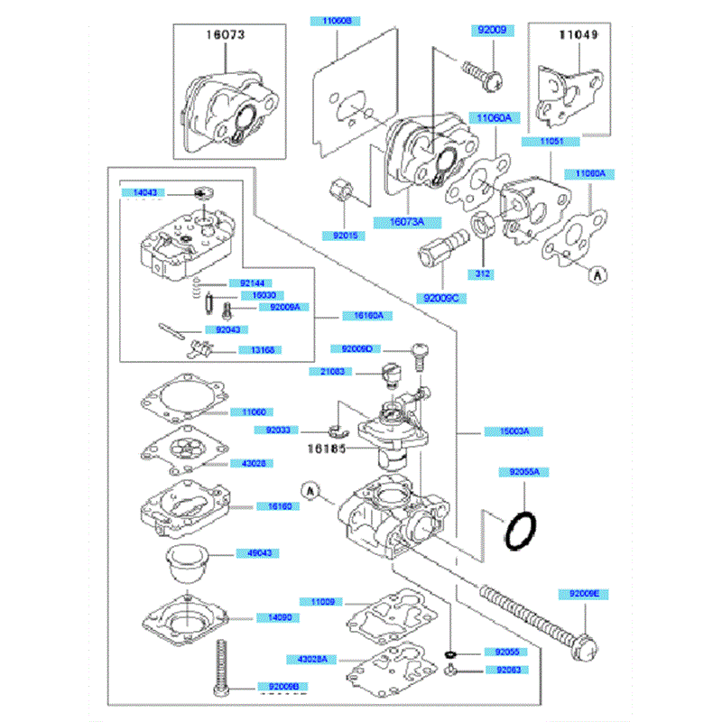 Kawasaki KBL23A (HA023G-AS51) Parts Diagram, Carburetor