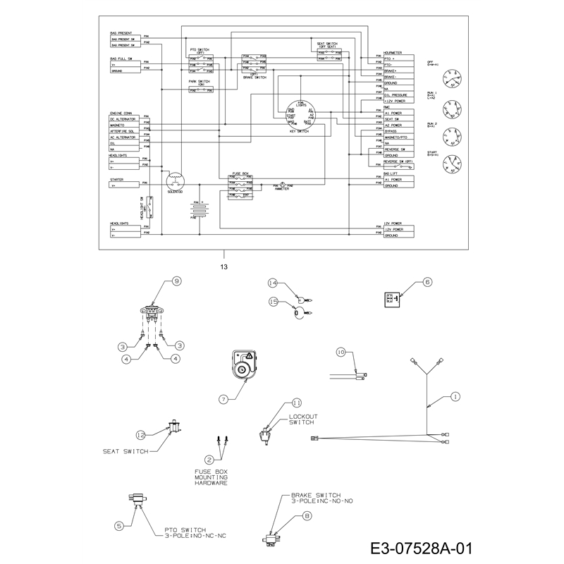 Oleo-Mac KROSSER 92-16 H Cat. 2012 (KROSSER 92-16 H Cat. 2012) Parts Diagram, Electric diagram