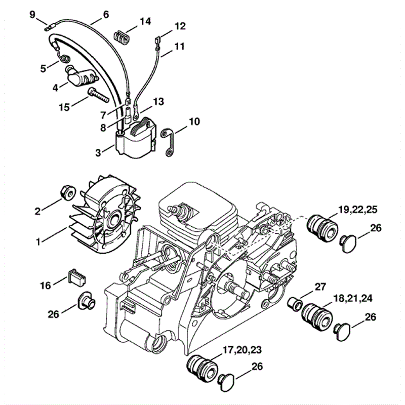 Stihl MS 170 Chainsaw (MS170Z) Parts Diagram, Ignition System
