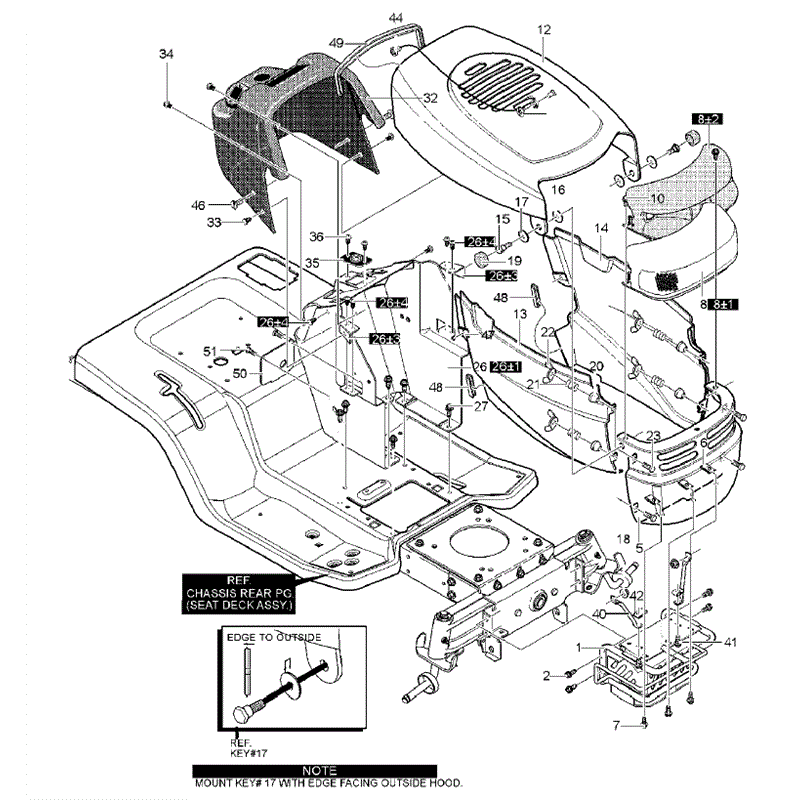 Hayter 19/40 (146S001001-146S099999) Parts Diagram, Front Chassis Assembly