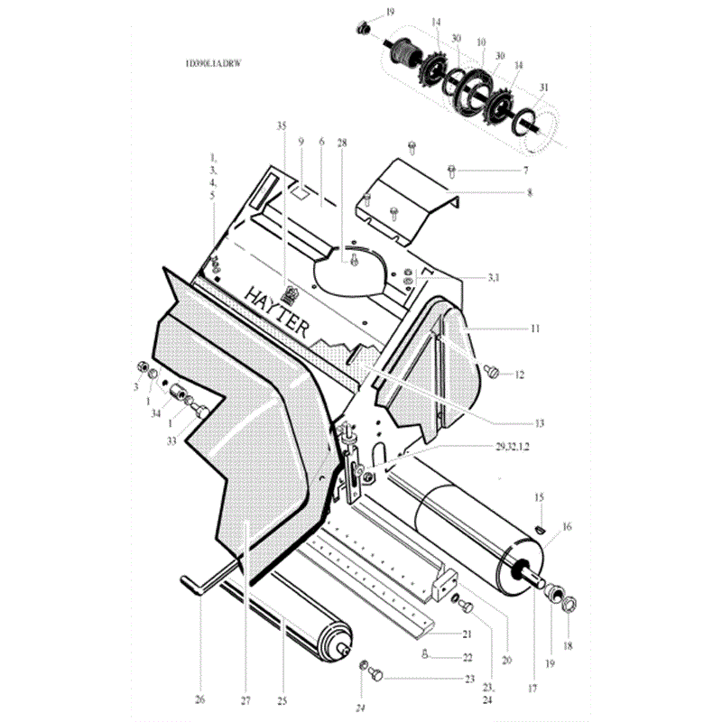 Hayter Ambassador Cylinder Lawnmower (392L001006-392L099999) Parts Diagram, Main Frame