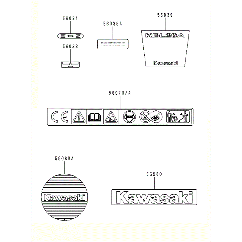 Kawasaki KBL26A (HA026F-AS51) Parts Diagram, LABEL