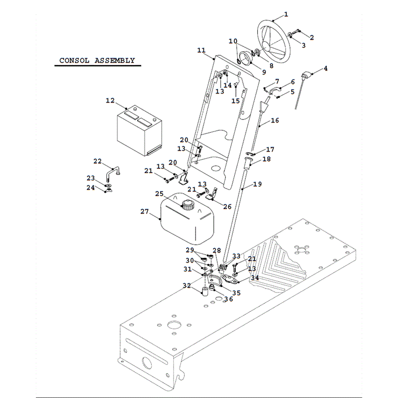 Countax K Series Lawn Tractor 1991-1992 (1991-1992) Parts Diagram, K18 Consol Assembly