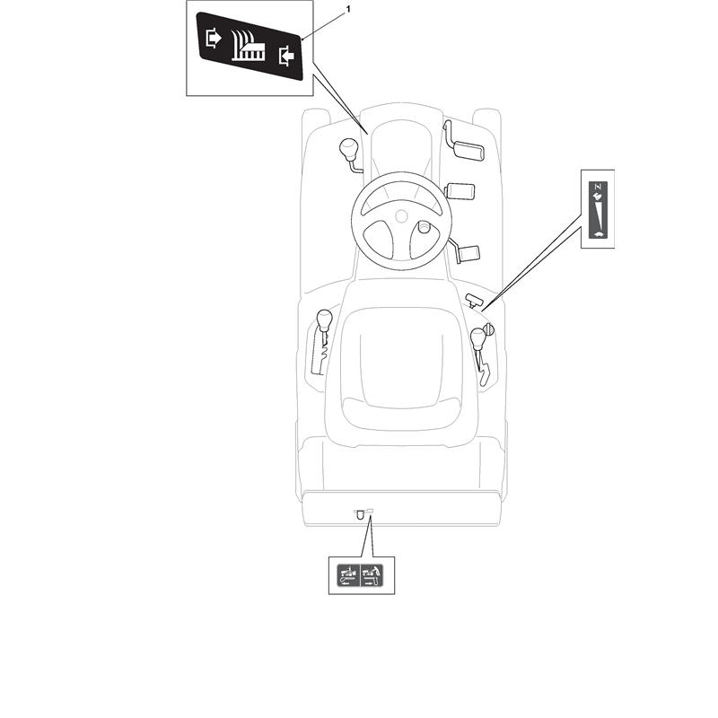 Mountfield 827 MB Ride-on (2T0055283-M13 [2013]) Parts Diagram, Labels