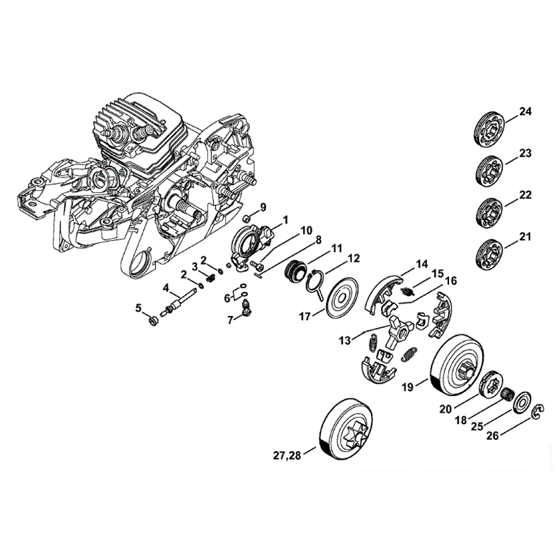 Stihl MS 261 Chainsaw (MS261 C) Parts Diagram, Oil Pump