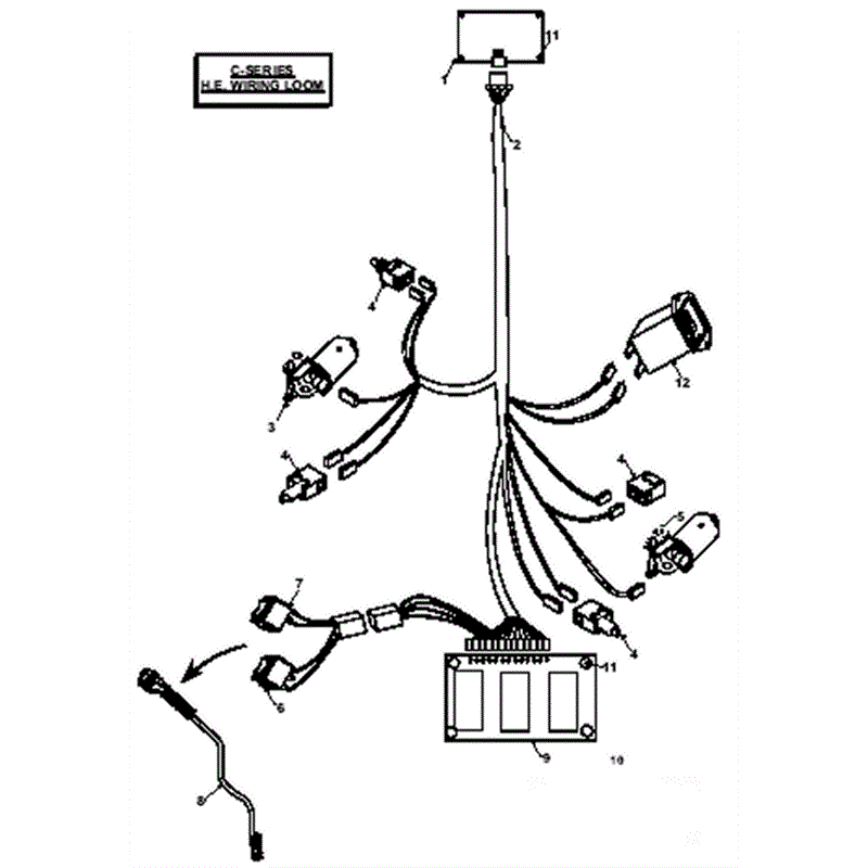 Countax C Series MK 1-2 Before 2000 Lawn Tractor  (Before 2000) Parts Diagram, HE Wiring Loom Apr97-Oct99