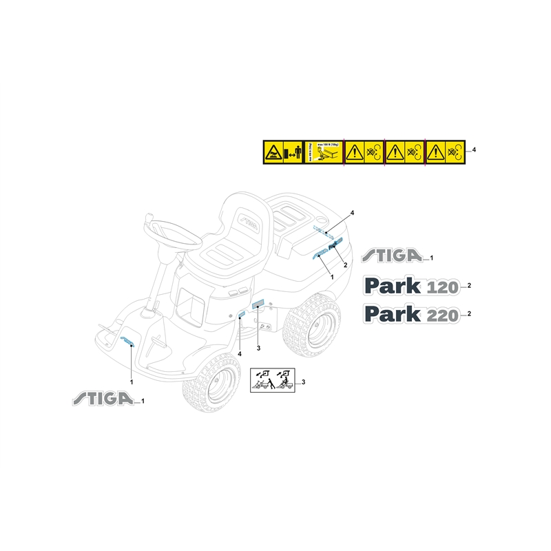 Stiga PARK 220  (2019) (2019) Parts Diagram, Labels