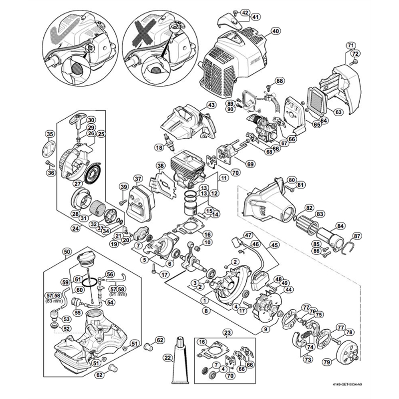 Stihl KM 94 RC-E ENGINE (KM 94 RC-E ENGINE) Parts Diagram, Engine from serial number 516674202